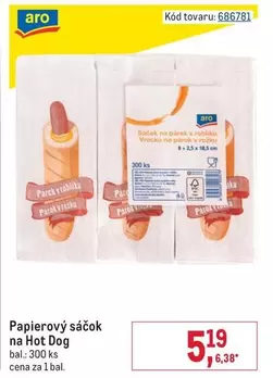 Papierový sáčok na Hot Dog