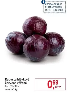 Kapusta hlávková červená vážená