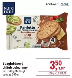 Bezgluténový chlieb celozrnný