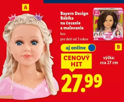 Bábika na česanie a maľovanie