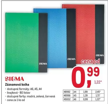 Sigma - Záznamová kniha