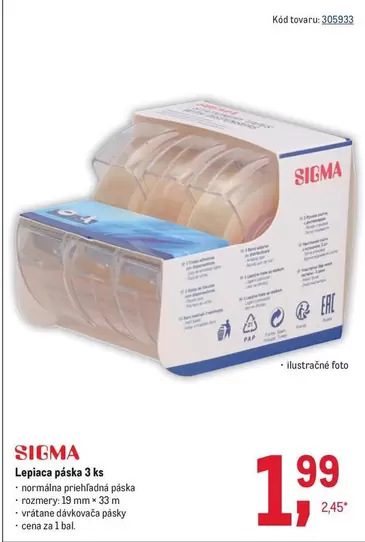 Sigma - Lepiaca páska 3 ks