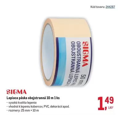 Sigma - Lepiaca páska obojstranná 10 m 1 ks