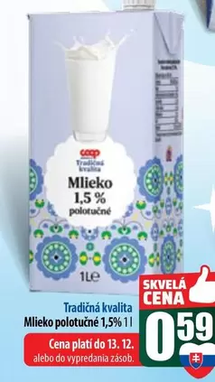 Mlieko polotučné