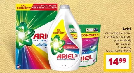 Ariel - praci prášok, prací gel, pracie tablety