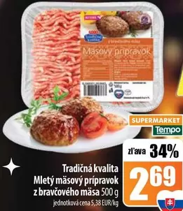 Mletý mäsový prípravok z bravčového mäsa