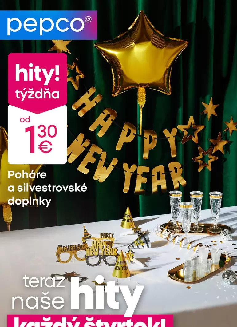 Poháre a silvestrovské doplnky