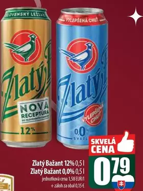 Nova - Zlatý Bažant 12% 0,5l, Zlatý Bažant 0,0% 0,5l
