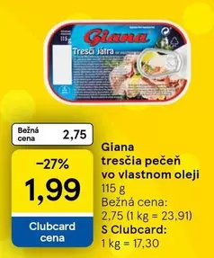 tresčia pečeň vo vlastnom oleji