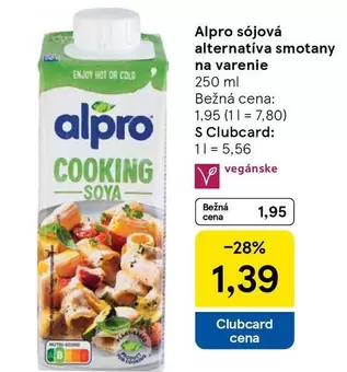 sójová alternatíva smotany na varenie