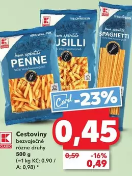 Cestoviny bezvaječné rôzne druhy