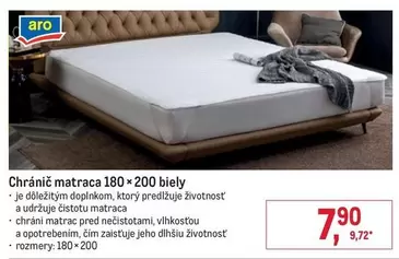 Chránič matraca 180 × 200 biely