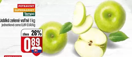Jablká zelené voľné