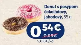 Donut s posypom čokoládový, jahodový