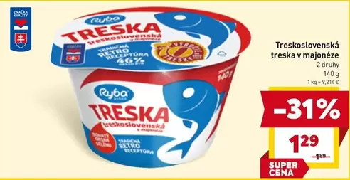 Treskoslovenská treska v majonéze