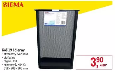 Sigma - Kôš 19 l čierny