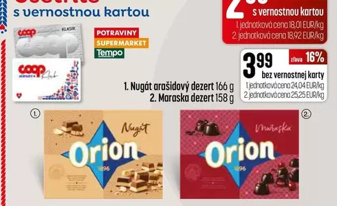 Nugát arašidový dezert, Maraska dezert