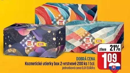 Kozmetické utierky box 2-vrstvové 200 ks 1 bal