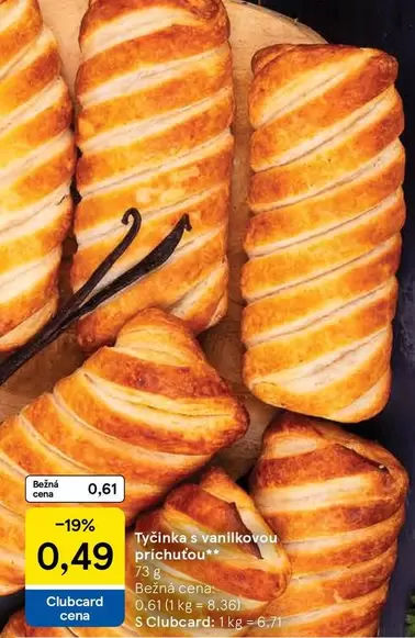 Tyčinka s vanilkovou príchuťou