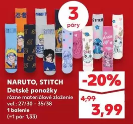 Stitch - NARUTO, STITCH Detské ponožky