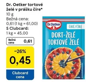 tortové želé v prášku číre