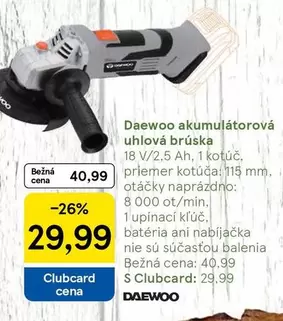 akumulátorová uhlová brúska