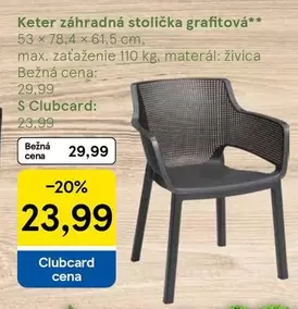 záhradná stolička grafitová