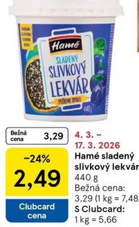 sladený slivkový lekvár