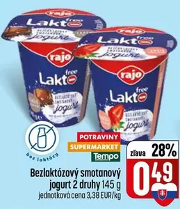 Bezlaktózový smotanový jogurt