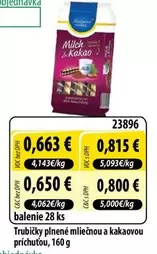 Trubičky plnené mliečnou a kakaovou príchuťou