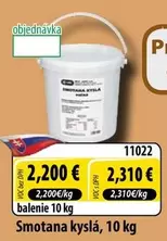 Smotana kyslá, 10 kg