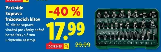 Súprava frézovacích bítov