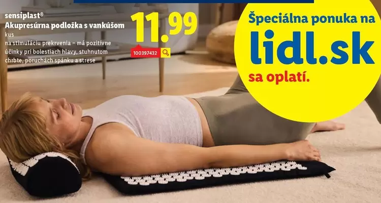 Akupresúrna podložka s vankúšom