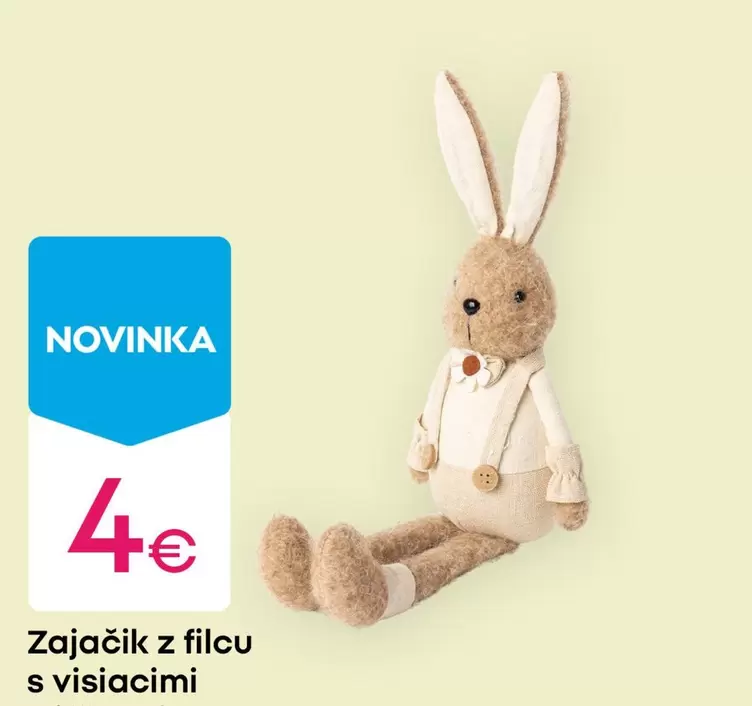 Zajačik z filcu s visiacimi