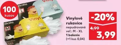 Vinylové rukavice nepudrované