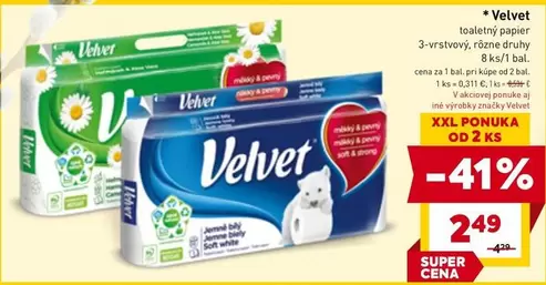 Velvet - toaletný papier