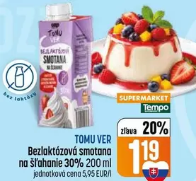 Bezlaktozova smotana na šľahanie