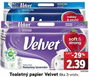 Velvet - Toaletní papier 8ks 3-vrstvy
