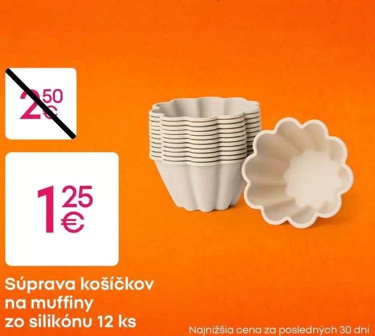 Súprava košíčkov na muffiny zo silikónu