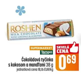 Čokoládová tyčinka s kokosom a mandľami