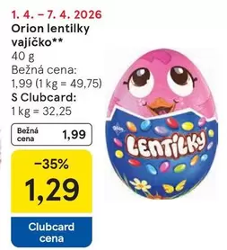 Orion lentilky vajíčko