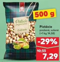 Pistácie pražené, solené