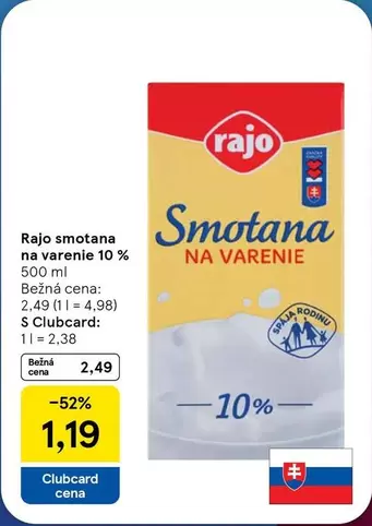 Smotana na varenie 10%