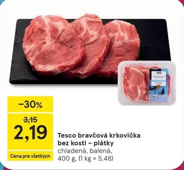 Bravčová krkovička bez kosti – plátky