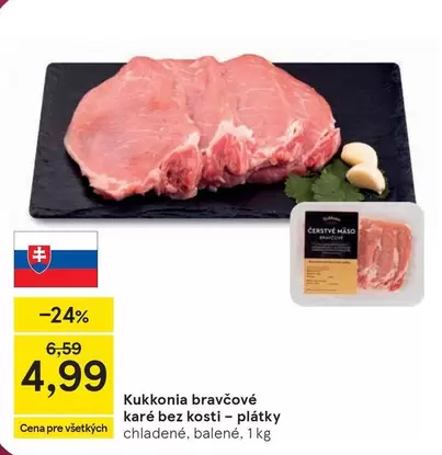 Kukkonía bravčové karé bez kosti – plátky