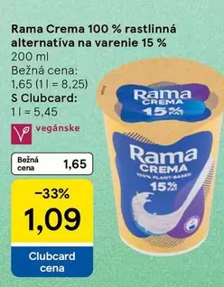 Rama Crema 100 % rastlinná alternatíva na varenie