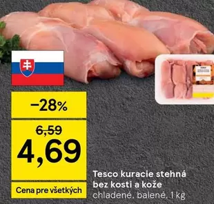Tesco kuracie stehná bez kosti i kože