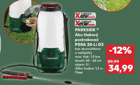 Aku tlakový postrekovač PDSA 20-Li D3