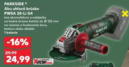 Aku uhlová brúska PWSA 20-Li G4