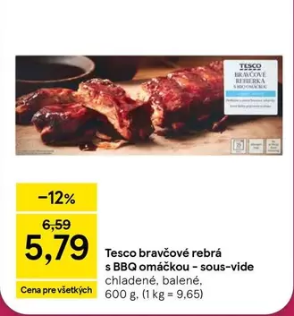 Tesco bravčové rebrá s BBQ omáčkou
